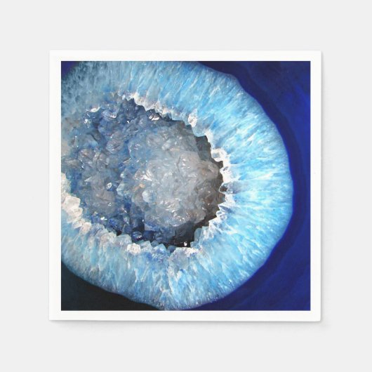 Falln Blue Crystal Geode Serviette (Vorderseite)