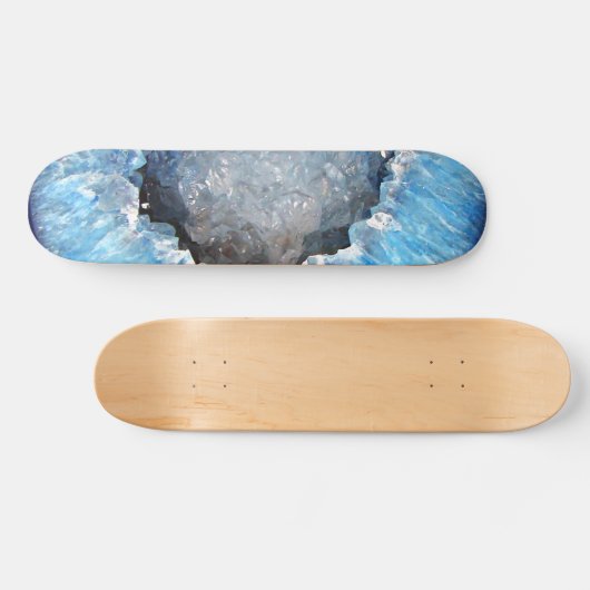 Falln Blue Crystal Geode Skateboard (Horizontal)