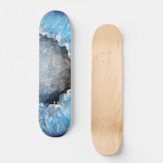 Falln Blue Crystal Geode Skateboard (Vorderseite)