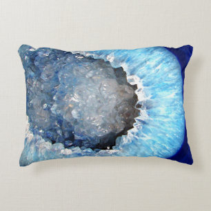 Falln Blue Crystal Geode Zierkissen