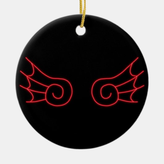 Falln Chibi Demon Wings Keramik Ornament (Vorne)