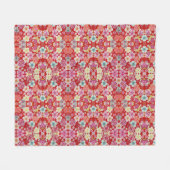 Falln Crimson Floral Chirimen Fleecedecke (Vorderseite (Horizontal))