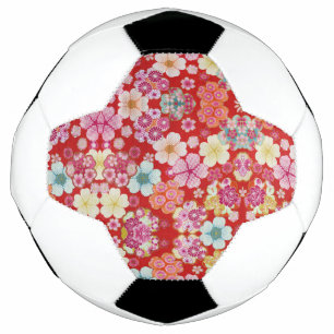 Falln Crimson Floral Chirimen Fußball