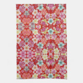 Falln Crimson Floral Chirimen Geschirrtuch (Vertikal)