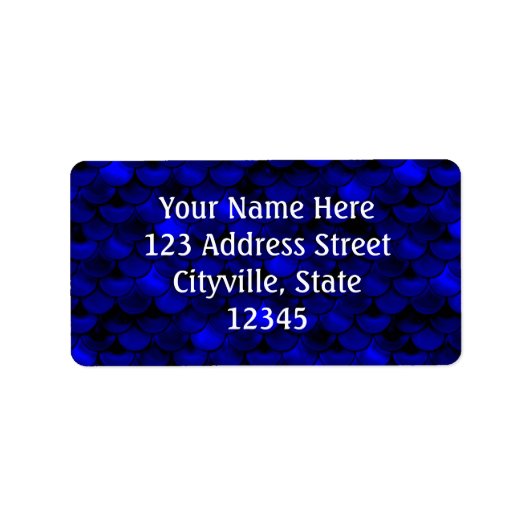 Falln Dark Blue Mermaid Scales Adressaufkleber (Vorne)