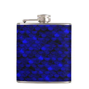 Falln Dark Blue Mermaid Scales Flachmann