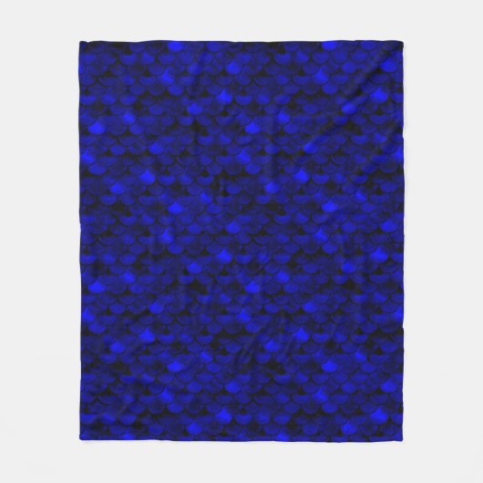Falln Dark Blue Mermaid Scales Fleecedecke (Vorderseite)