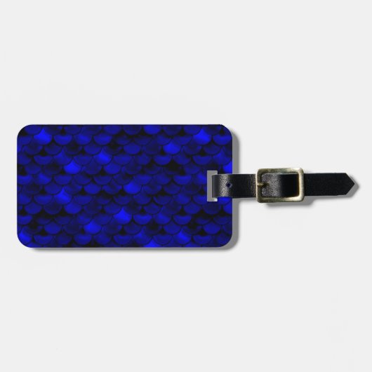 Falln Dark Blue Mermaid Scales Gepäckanhänger (Vorderseite horizontal)