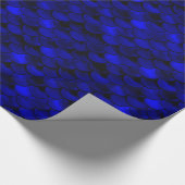 Falln Dark Blue Mermaid Scales Geschenkpapier (Ecke)