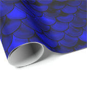 Falln Dark Blue Mermaid Scales Geschenkpapier (Rolleneckpunkt)
