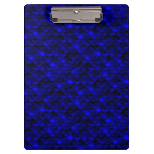 Falln Dark Blue Mermaid Scales Klemmbrett (Vorderseite)