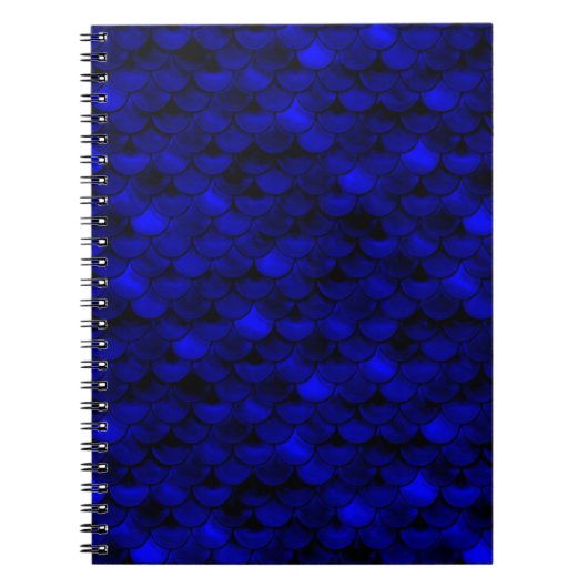 Falln Dark Blue Mermaid Scales Notizblock (Vorderseite)