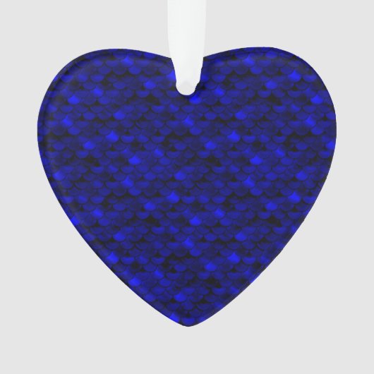 Falln Dark Blue Mermaid Scales Ornament (Vorderseite)