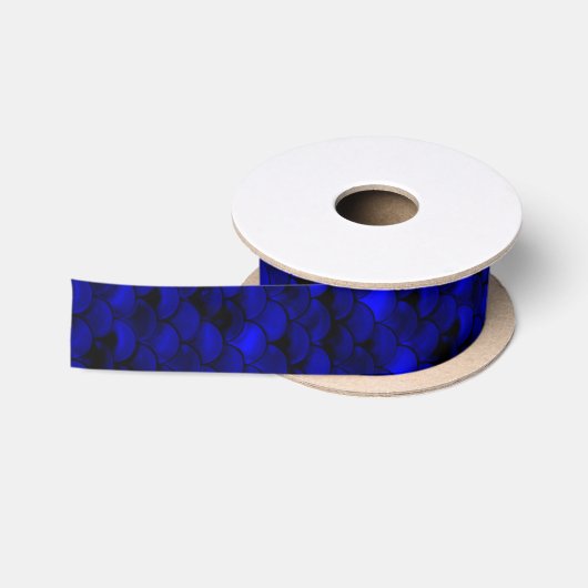 Falln Dark Blue Mermaid Scales Satinband (Spule)