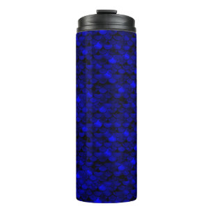 Falln Dark Blue Mermaid Scales Thermosbecher