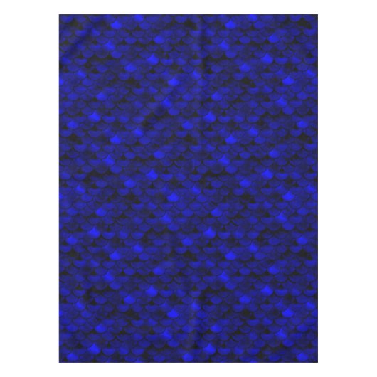 Falln Dark Blue Mermaid Scales Tischdecke (Vorderseite)