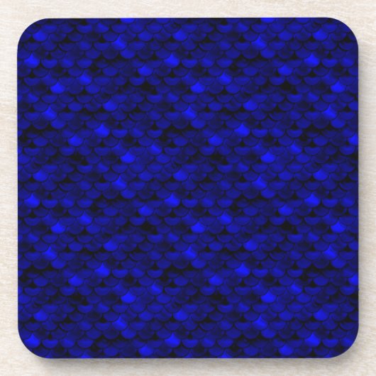 Falln Dark Blue Mermaid Scales Untersetzer (Vorderseite)