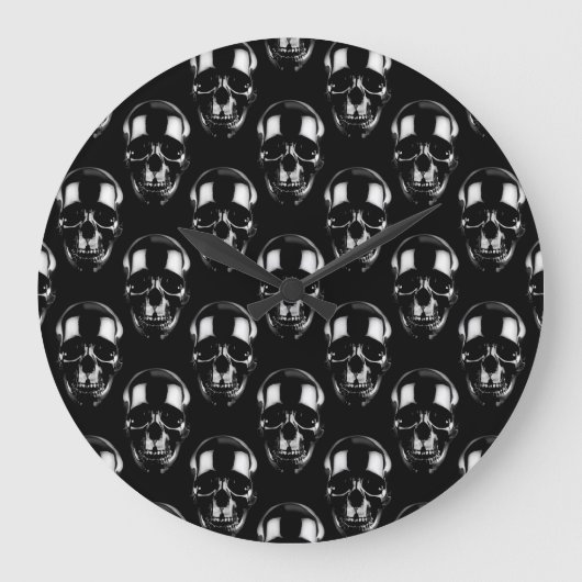 Falln Dark Skulls Große Wanduhr (Vorderseite)