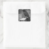 Falln fand eine Feder Quadratischer Aufkleber (Tasche)