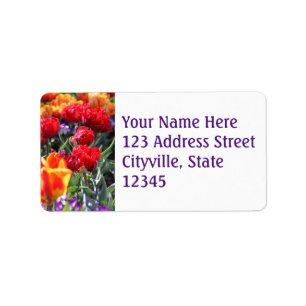 Falln Floral Crimson Waves Adressaufkleber