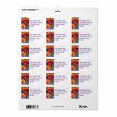 Falln Floral Crimson Waves Adressaufkleber (Vorne)
