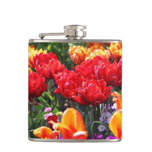 Falln Floral Crimson Waves Flachmann