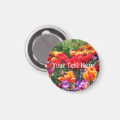 Falln Floral Crimson Waves Magnet (Vorderseite/Rückseite)