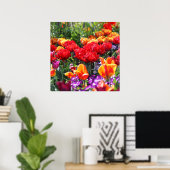 Falln Floral Crimson Waves Poster (Heimbüro)