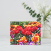 Falln Floral Crimson Waves Postkarte (Stehend Vorderseite)