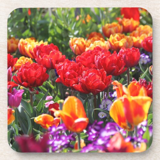Falln Floral Crimson Waves Untersetzer (Vorderseite)