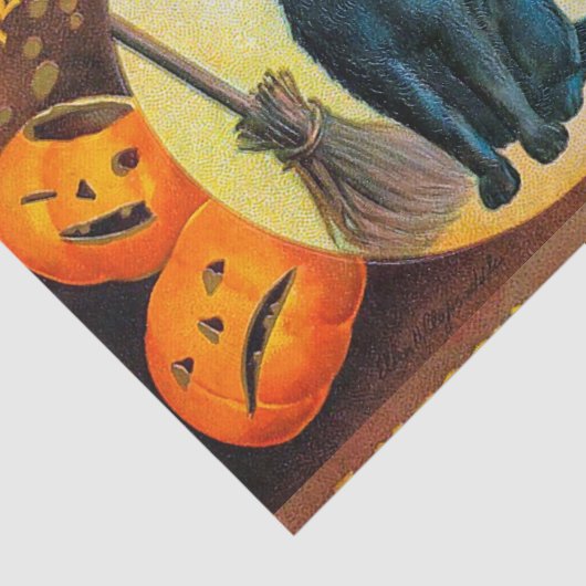 Falln fröhliche Halloween Katze Seidenpapier (Ausschnitt)