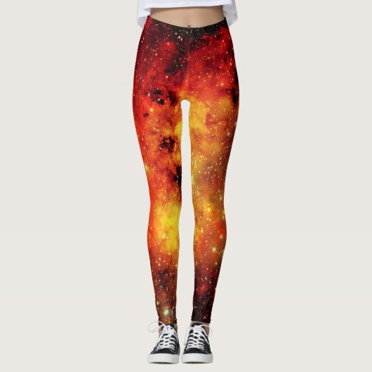 Falln Galaxy auf Feuer Leggings (Vorderseite)