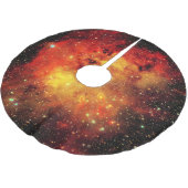 Falln Galaxy auf Feuer Polyester Weihnachtsbaumdecke (Schrägansicht)