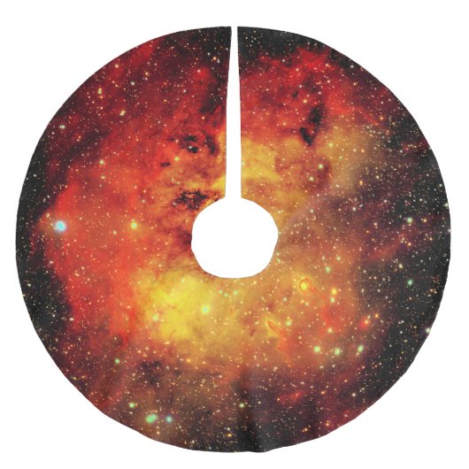 Falln Galaxy auf Feuer Polyester Weihnachtsbaumdecke (Vorderseite)