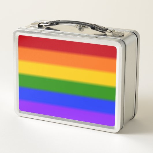 Falln Gay Pride-Flaggen-Regenbogen Metall Brotdose (Rückseite)