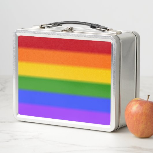 Falln Gay Pride-Flaggen-Regenbogen Metall Brotdose (Beispiel)