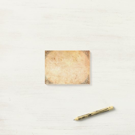 Falln gerahmte Ecken gealtertes Papier Post-it Klebezettel (Auf Schreibtisch)