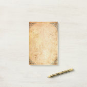 Falln gerahmte Ecken gealtertes Papier Post-it Klebezettel (Auf Schreibtisch)