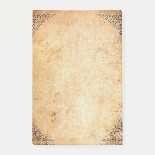 Falln gerahmte Ecken gealtertes Papier Post-it Klebezettel (Vorderseite)