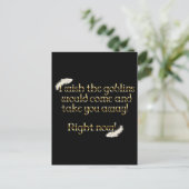 Falln Goblins bringen dich weg Postkarte (Stehend Vorderseite)