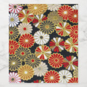 Falln Golden Chrysanthemums Weinetikett (Einzelnes Label)