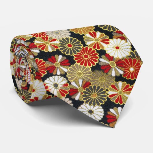 Falln goldene Chrysanthemen Krawatte (Gerollt)