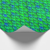 Falln Green Blue Scales Geschenkpapier (Ecke)