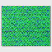 Falln Green Blue Scales Geschenkpapier (Flach)