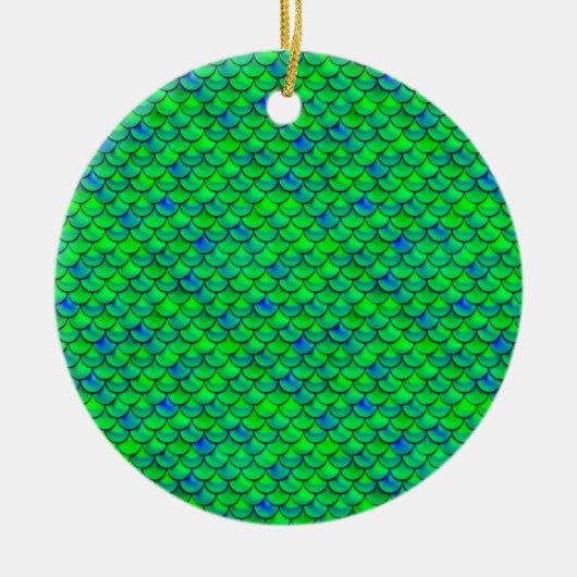 Falln Green Blue Scales Keramik Ornament (Vorne)