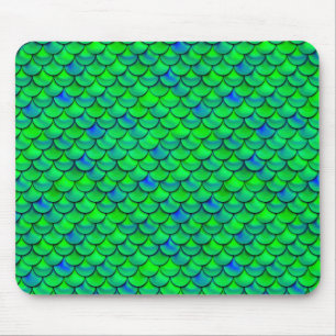 Falln Green Blue Scales Mousepad