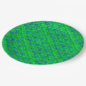 Falln Green Blue Scales Pappteller (Schrägansicht)