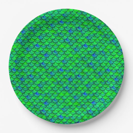 Falln Green Blue Scales Pappteller (Vorderseite)