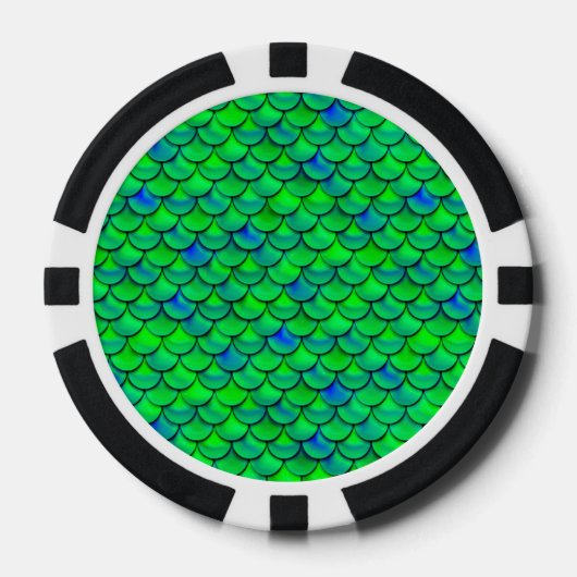 Falln Green Blue Scales Pokerchips (Vorderseite)