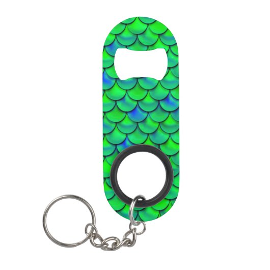 Falln Green Blue Scales Schlüsselanhängerflaschenöffner (Vorderseite)